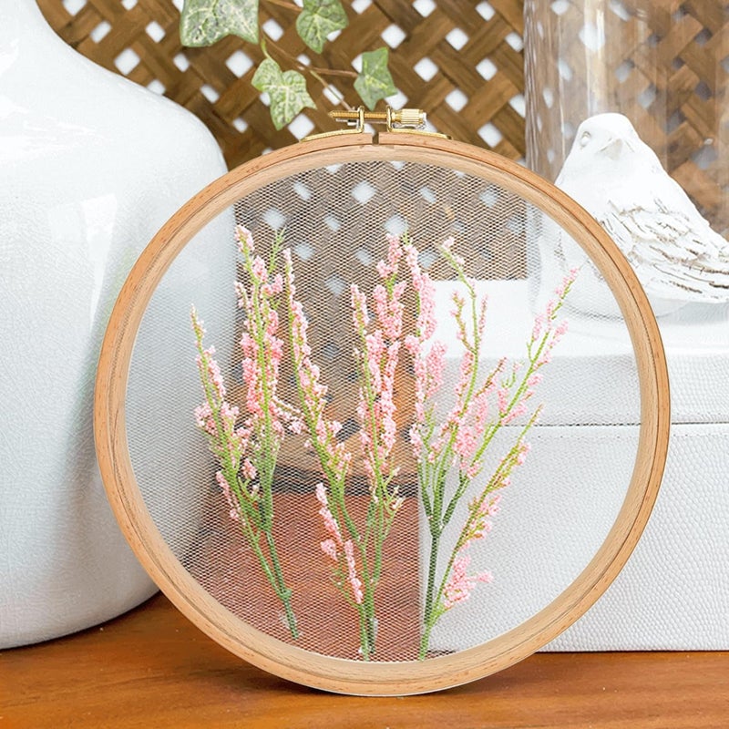 GuoFa 2 Pack 2.75'' Embroidery Hoop, 7CM Round Beech Wood Cross Stitch Hoops, Hanging Embroidery Frame Hoop for Decoration - Image 2